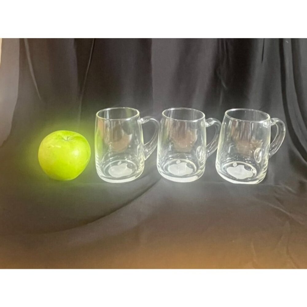 Rare Apple Logo Glass Beer Mug 16 Oz 1980 collectible computer